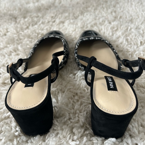 8 1/2 ADE SLINGBACK BLACK AND WHITE HEALS - Picture 8 of 10